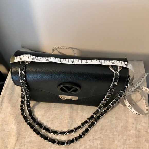 Valentino by Mario Valentino - Black Leather Crossbody Bag  Valentino handbag , black leather